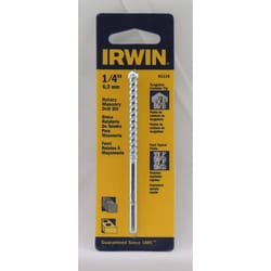 Irwin 1/4 in. X 4 in. L Carbide Tipped Rotary Drill Bit Straight Shank 1 pc