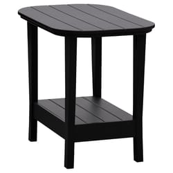 Leisure Line Black Rectangular HDPE Contemporary Side Table