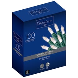 Celebrations LED Mini Clear/Warm White 100 ct String Christmas Lights 24.75 ft.