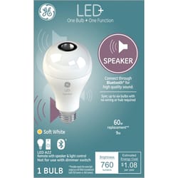 GE LED+ A21 E26 (Medium) Smart-Enabled LED Speaker Bulb Tunable White/Color Changing 60 Watt Equival