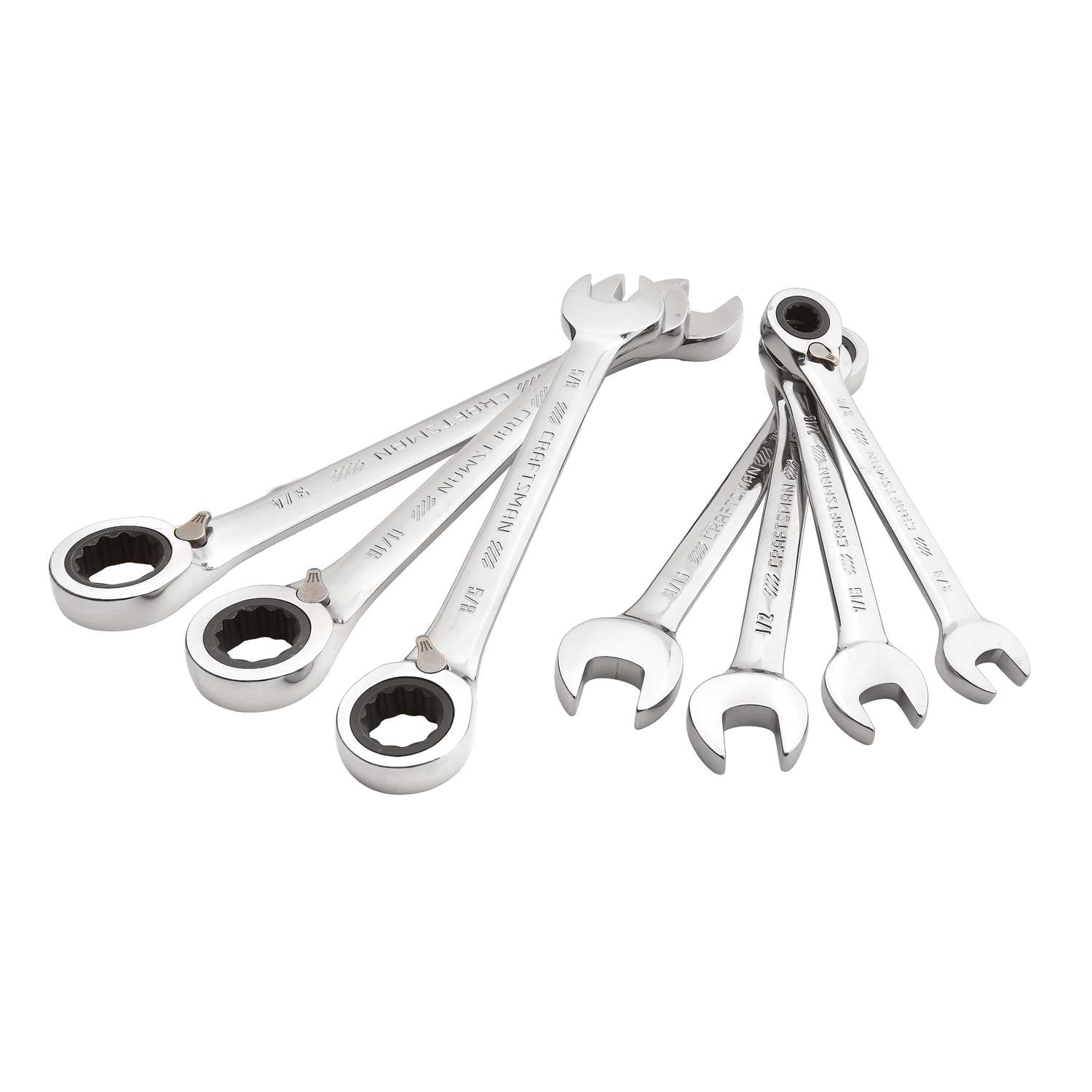 Craftsman SAE Reversible Ratcheting Combination Wrench Set 7 pc. Ace