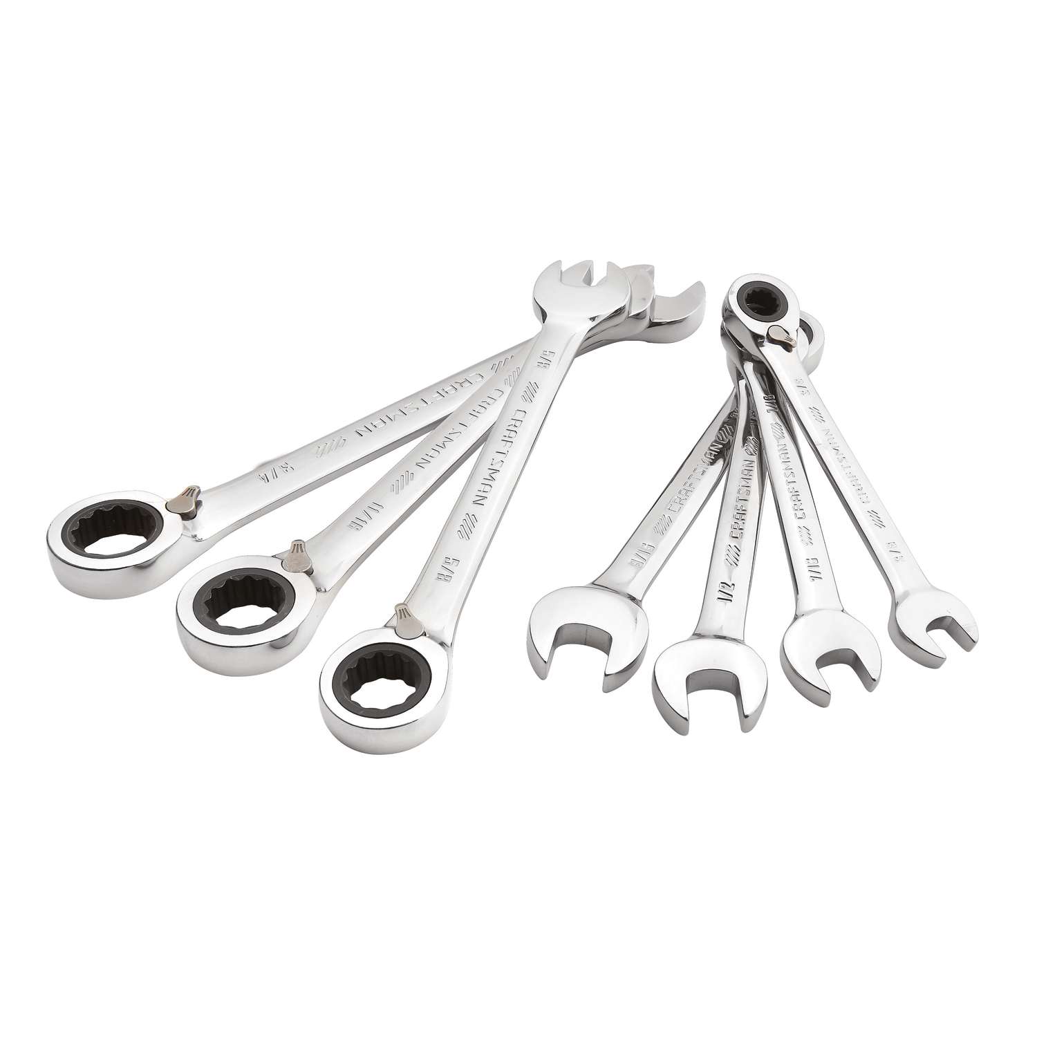 Craftsman SAE Reversible Ratcheting Combination Wrench Set 7 pc. - Ace ...