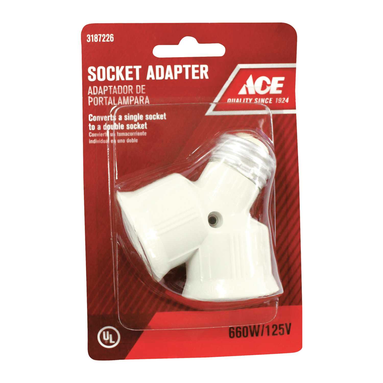 Ace Twin Light Socket Adapter 1 pk Ace Hardware
