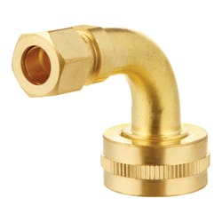 Ace 3/8 in. Compression X 3/4 in. D FHT Brass Dishwasher Elbow