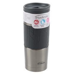 Trudeau 16 oz Silver/Black BPA Free Vacuum Insulated Tumbler