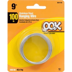 HILLMAN OOK Silver Picture Wire 100 lb 1 pk