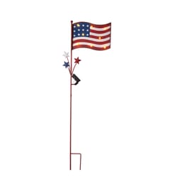 Glitzhome Multicolored Iron 42 in. H American Flag Yard Stake