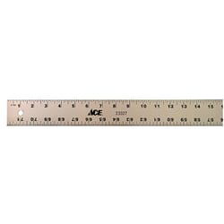 The Teachers' Lounge®  Metal Edged Yardstick Ruler, Inches and 1/8 Yard  Measurements, Natural Wood, 36 Inches