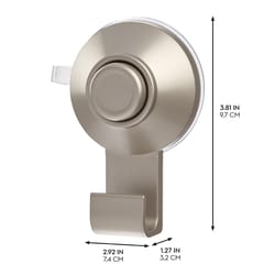 iDesign 3.81 in. H X 2.92 in. W X 1.27 in. L Satin Nickel Silver Suction Cup Hooks