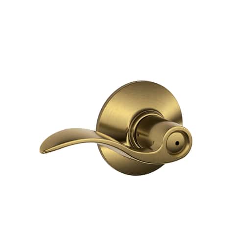 Schlage Accent Antique Brass Privacy Lever Right or Left Handed Schlage Accent Antique Brass Privacy Lever Right or Left Handed