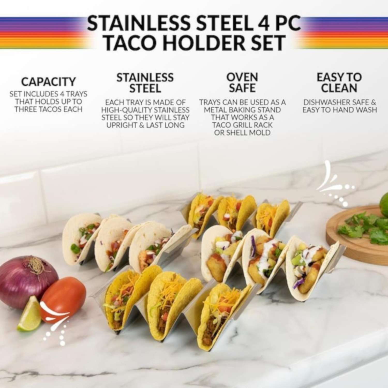 Blackstone Culinary Taco Tray Stainless Steel Tool Set in the Grilling  Tools & Utensils department at