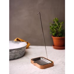 Kitchen Innovations Silver/Brown Stainless Steel/Wood Dishbrush Stand