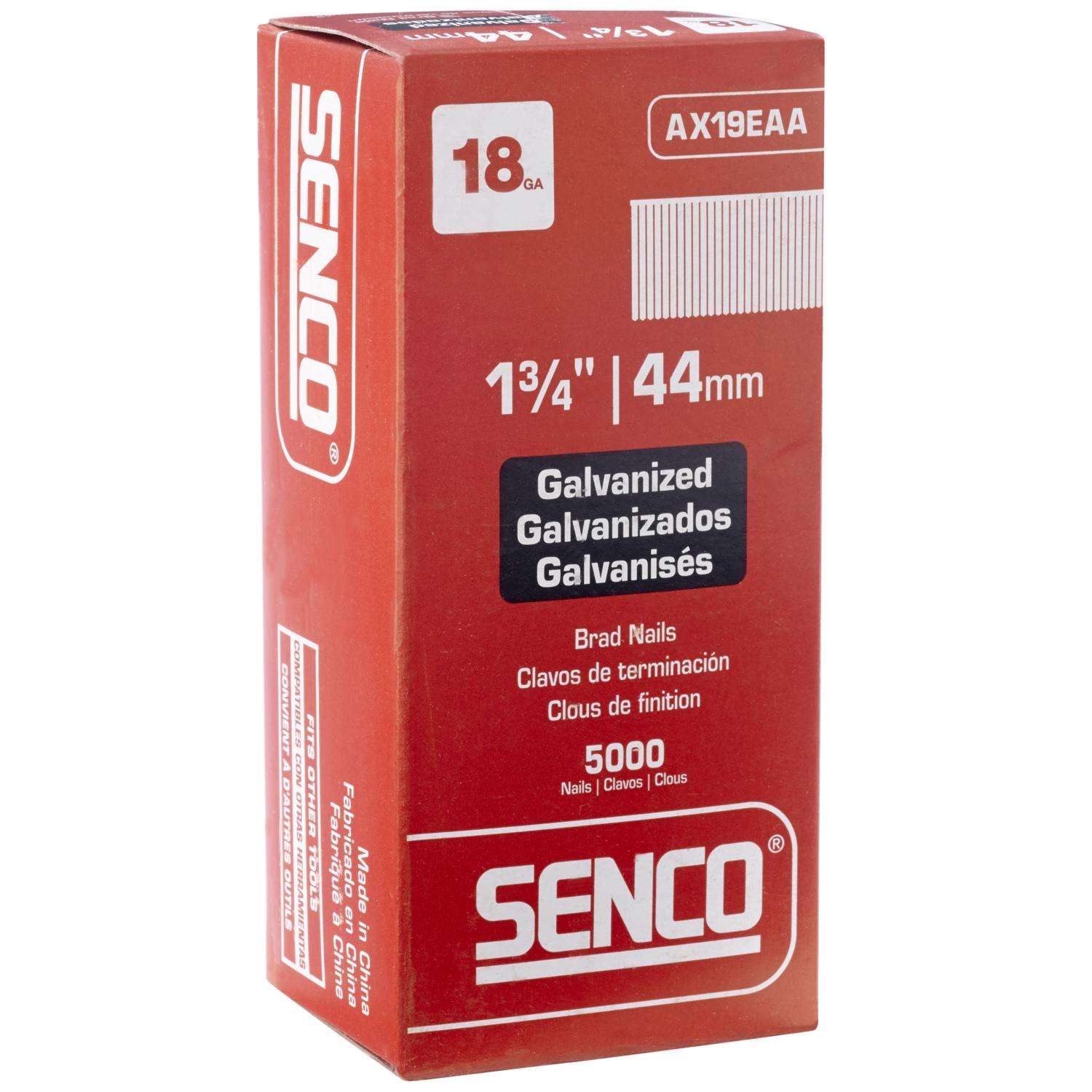 Senco 18 Ga. X 3/4 in. L Galvanized Steel Brad Nails 5000 pk