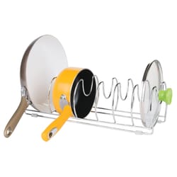 iDesign Classico Green/Silver Steel Skillet/Handle Holder