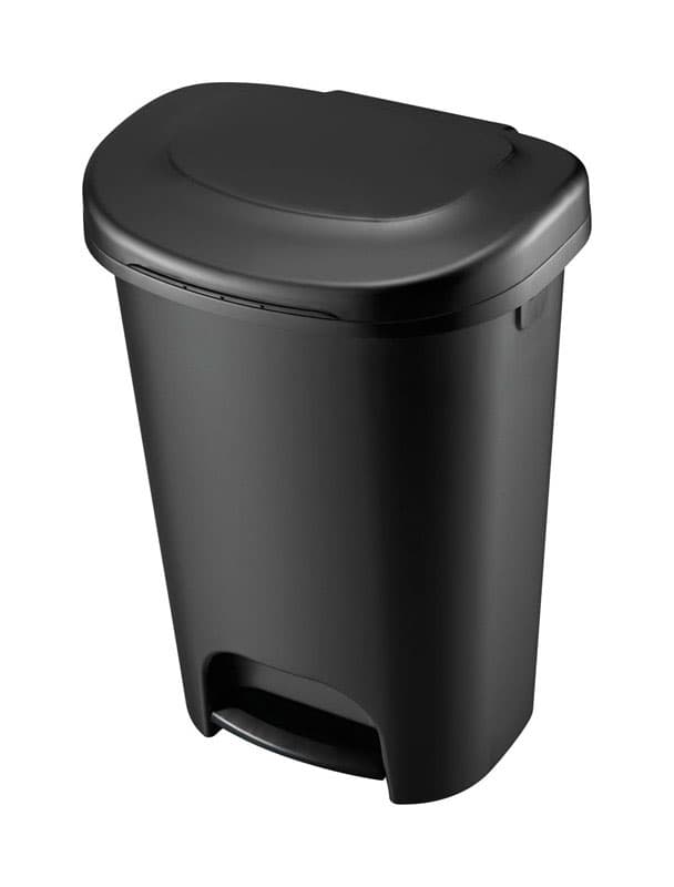 Rubbermaid 13-Gallon Step On Wastebasket, Black