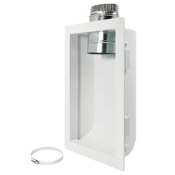 Deflect-O 4.25 in. L X 4 in. D Silver/White Aluminum Dryer Venting Box