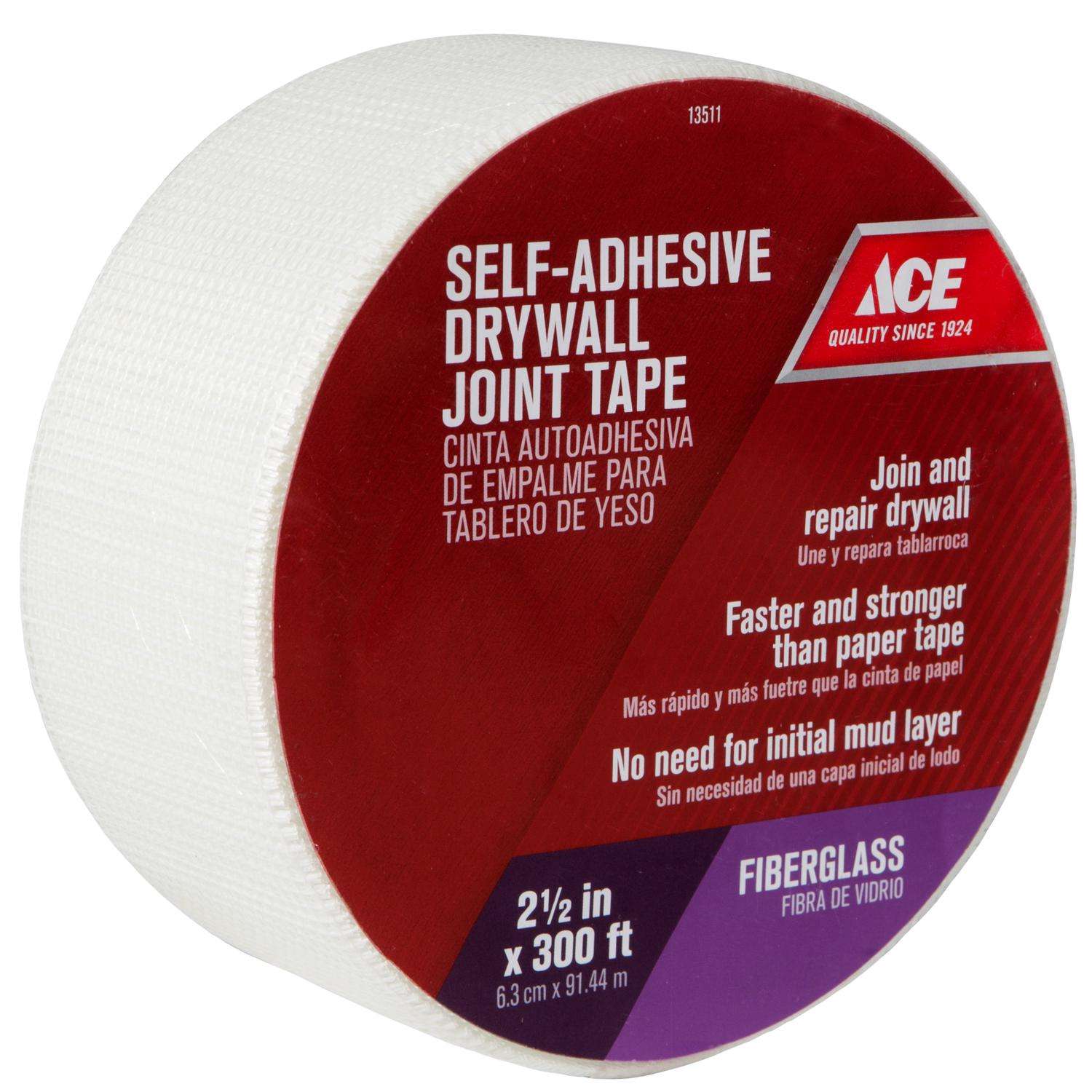 Ace 300 ft. L X 21/2 in. W Fiberglass Mesh White Self Adhesive Drywall