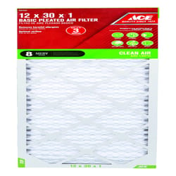 Ace 12 in. W X 30 in. H X 1 in. D Synthetic 8 MERV Pleated Air Filter 1 pk