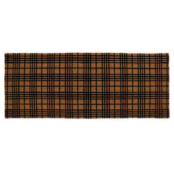 Entryways 60 in. W X 24 in. L Black/Natural Fine Plaid Coir Door Mat