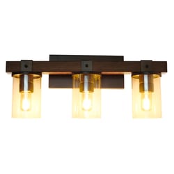 Elegant Designs Brown 3 lights Incandescent Vanity Light Wall Mount