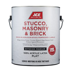 Ace Flat Midtone Hi-Hide Base Acrylic Latex Stucco, Masonry and Brick Paint Exterior 1 gal