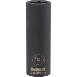 DeWalt 11/16 in. X 1/2 in. drive SAE 6 Point Deep Impact Socket 1 pc