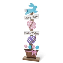 Glitzhome Easter Bunny Eggs Porch Decor Wood 1 pk