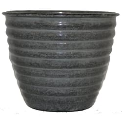 Robert Allen Ironstone 12 in. D Metal Norwood Planter Gray