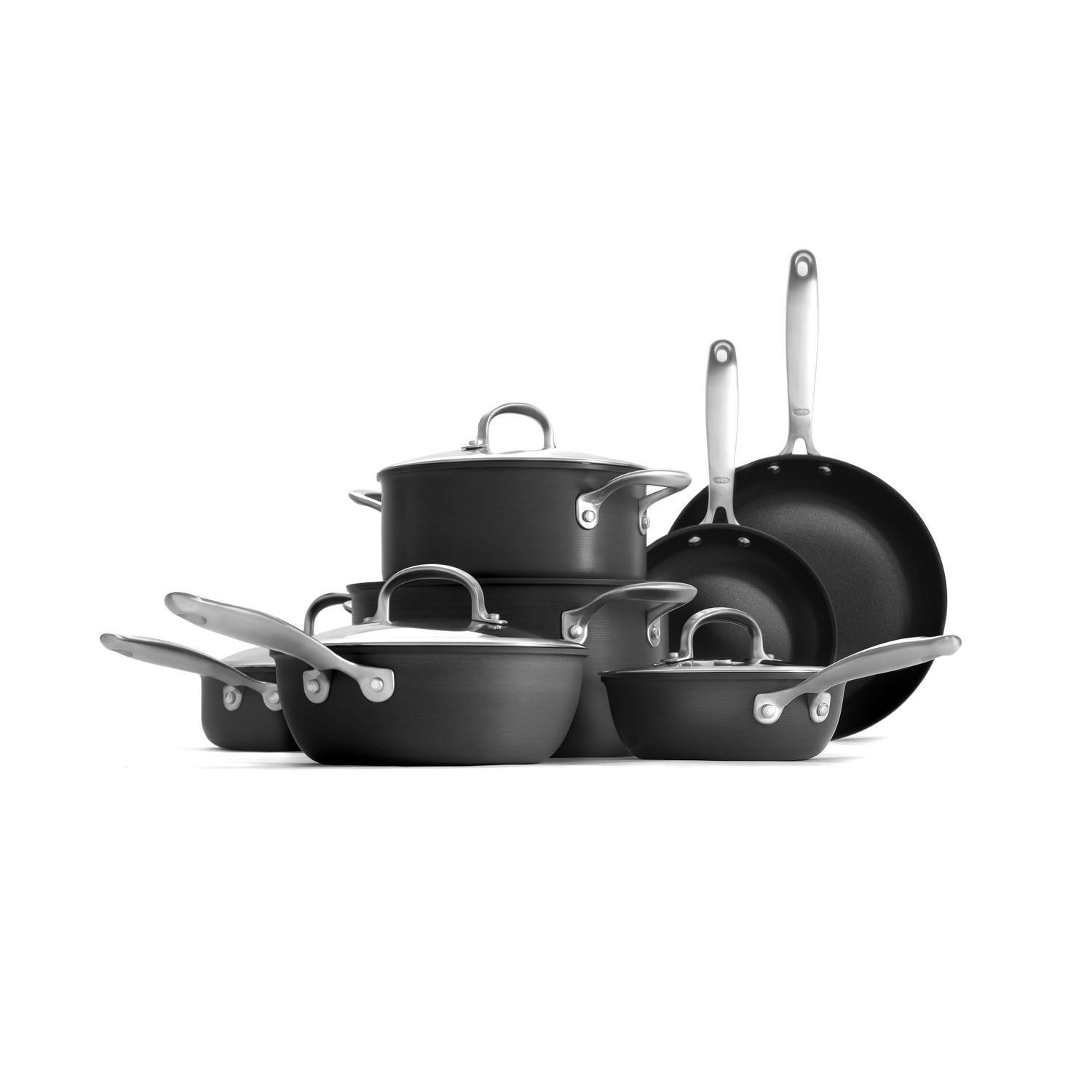 OXO Good Grips Anodized Aluminum Cookware Set Black Sansujyuku sansujyuku.com