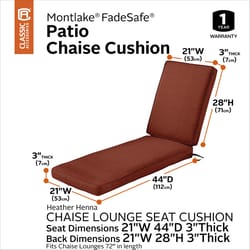 Classic Accessories FadeSafe Red Polyester Chaise Cushion 3 in. H X 21 in. W X 72 in. L