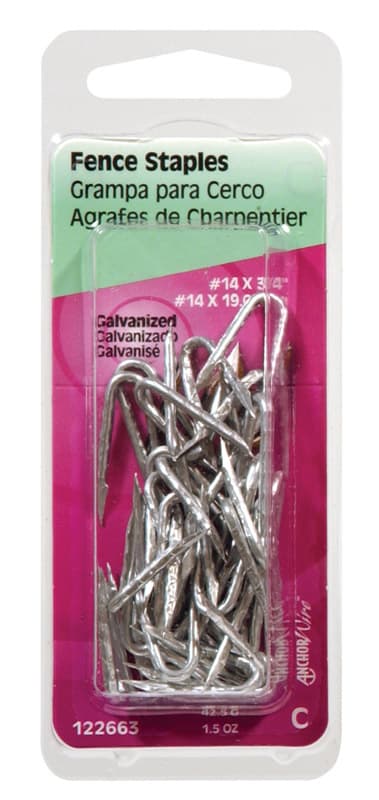 Hillman 3/4 in. W X 3/4 in. L Galvanized Steel Fence Staples 14 Ga. 1.25 oz Hillman 3/4 in. W X 3/4 in. L Galvanized Steel Fence Staples 14 Ga. 1.25 oz