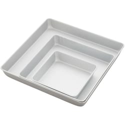 Wilton Square Cake Pan Silver 3 pc