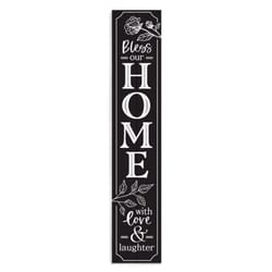 P Graham Dunn Black/White Wood 36 in. H Bless Our Home With Love & Laughter Porch Sign