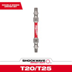 Milwaukee Shockwave Torx T20/T25 X 2-3/8 in. L Impact Double-Ended Power Bit Steel 1 pc