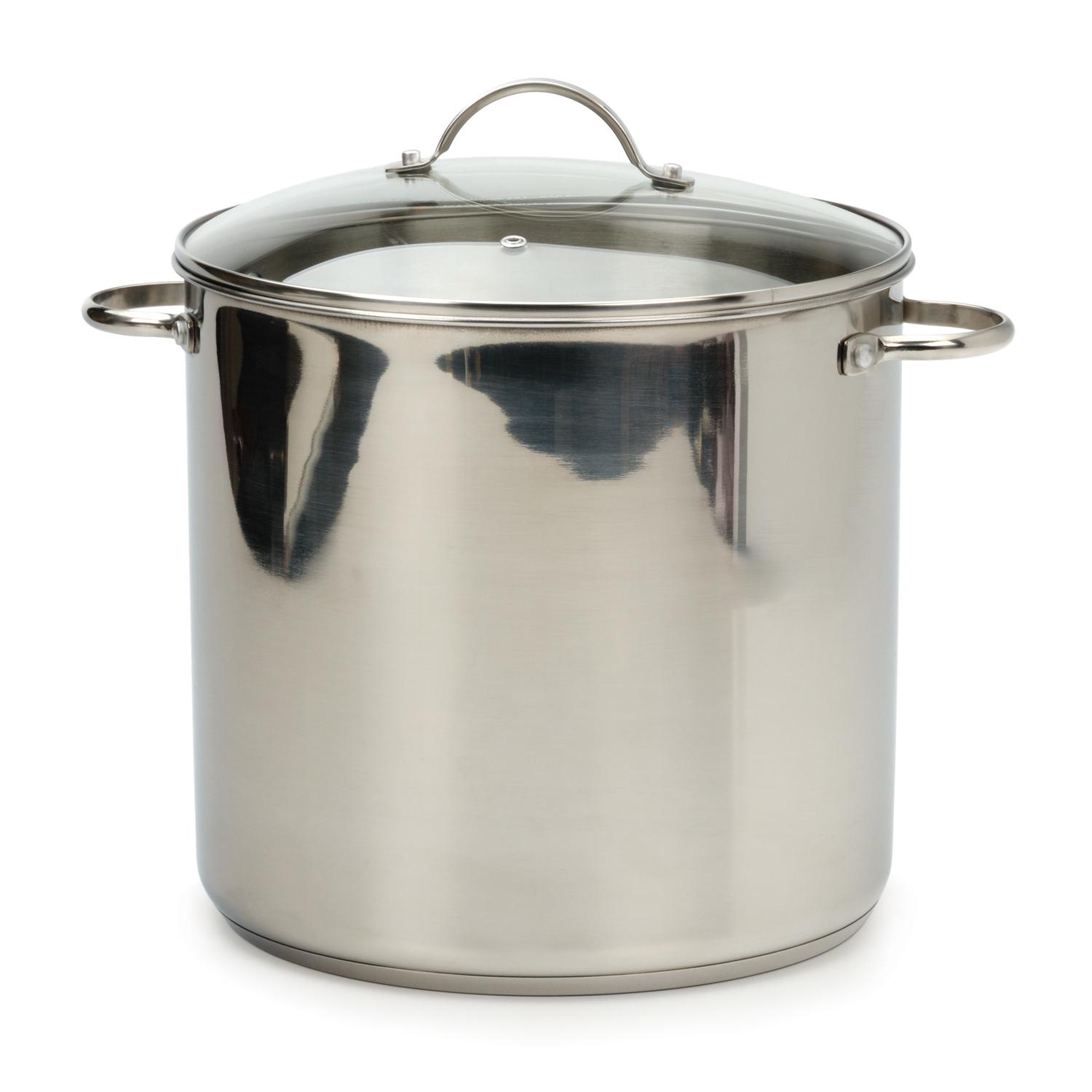 RSVP International Endurance Stainless Steel Stock Pot 16 qt Silver Sansujyuku sansujyuku.com