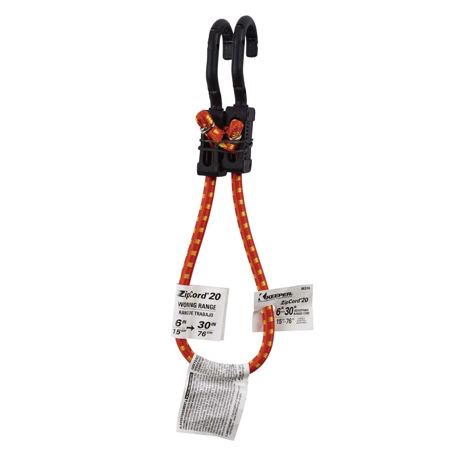 Keeper Zip Cord Multicolored Bungee Cord 20 in. L X 0.315 in. 1 pk - Ace  Hardware