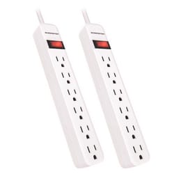 Monster Just Power It Up 2.5 ft. L 6 outlets Power Strip White