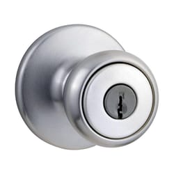 Kwikset Tylo Satin Chrome Entry Knobs 1-3/4 in.