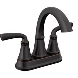 Delta Geist Oil Rubbed Bronze Contemporary Centerset Bathroom Sink Faucet 4 in.