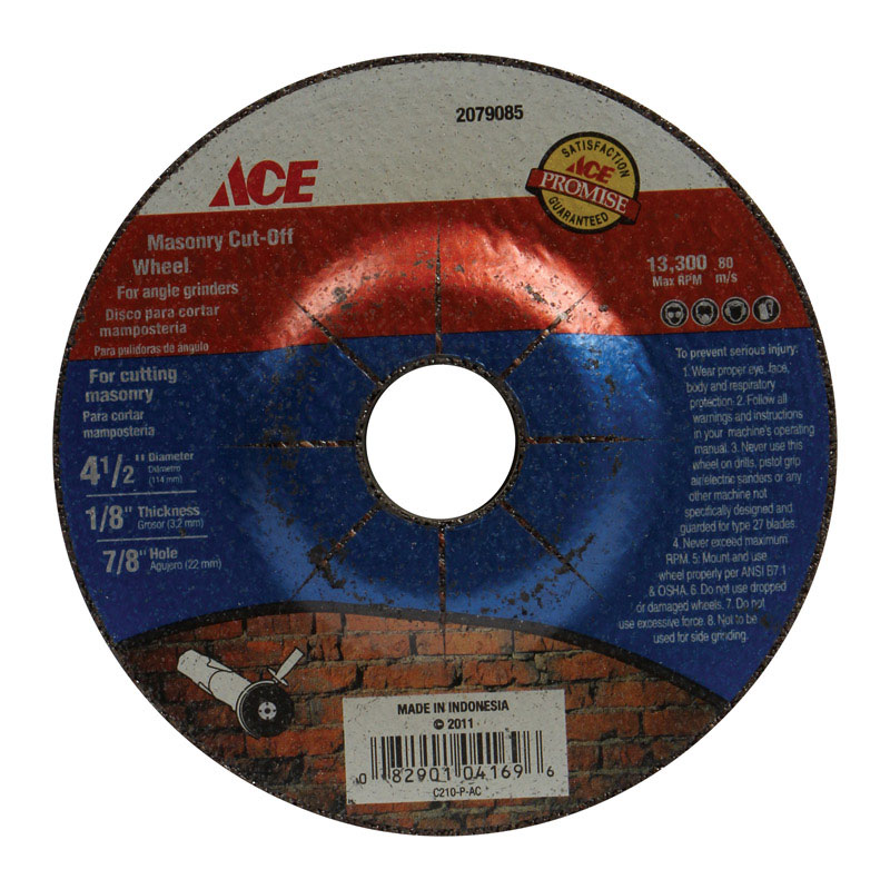 UPC 082901041696 product image for Ace(r) Abrasive Grinding Wheel 4-1/2in X 1/8in x 7/8in | upcitemdb.com