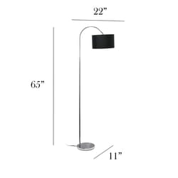 Simple Designs 66 in. Black/Silver Floor Lamp