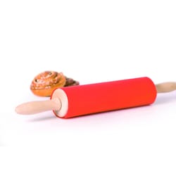 Linden Sweden 10 in. L X 2.5 in. D Silicone/Wood Rolling Pin Red
