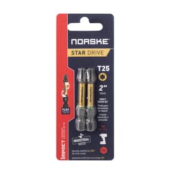 Norske Star T25 X 2 in. L Impact Torsion Bit S2 Tool Steel 2 pk