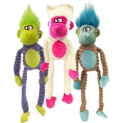 Petsport Assorted Plush Jungle Monkey Dog Toy Medium/Large 1 pk