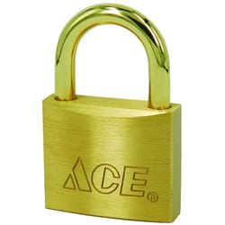 Ace 1-5/16 in. H X 1-1/2 in. W X 17/32 in. L Brass Double Locking Marine Padlock 1 pk