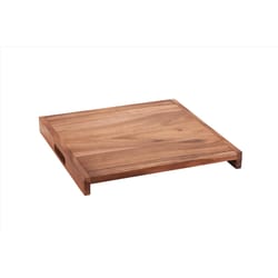 Kalmar Home Brown Acacia Wood Solid Bottom Serve Tray 1 pk