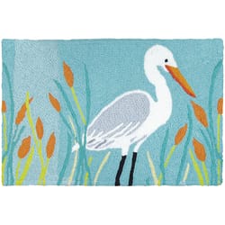 Jellybean 20 in. W X 30 in. L Multi-Color Egret and Cattails Polyester Accent Rug