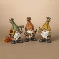 Gerson 9 in. Harvest Gnomes Fall Decor