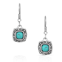 Montana Silversmiths Women's Blue Earth Drop Silver/Turquoise Earrings Brass Water Resistant