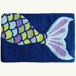 Jellybean 20 in. W X 30 in. L Multi-color Jeweltone Mermaid Polyester Accent Rug